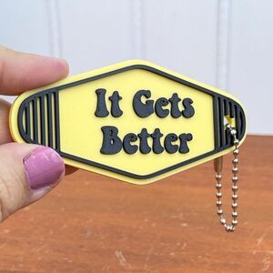 Retro Motel Keychain, It Gets Better, Ballchain Keychain